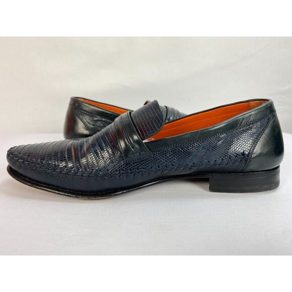 Mezlan Men\'s Genuine Lizard Navy Blue Loafer Size 8M main image 10